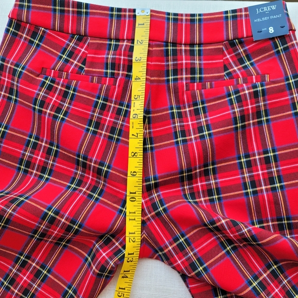 New! J. Crew sz 8 Red Tartan Plaid Kelsey Crop Flare Pants NWT - Picture 8 of 10